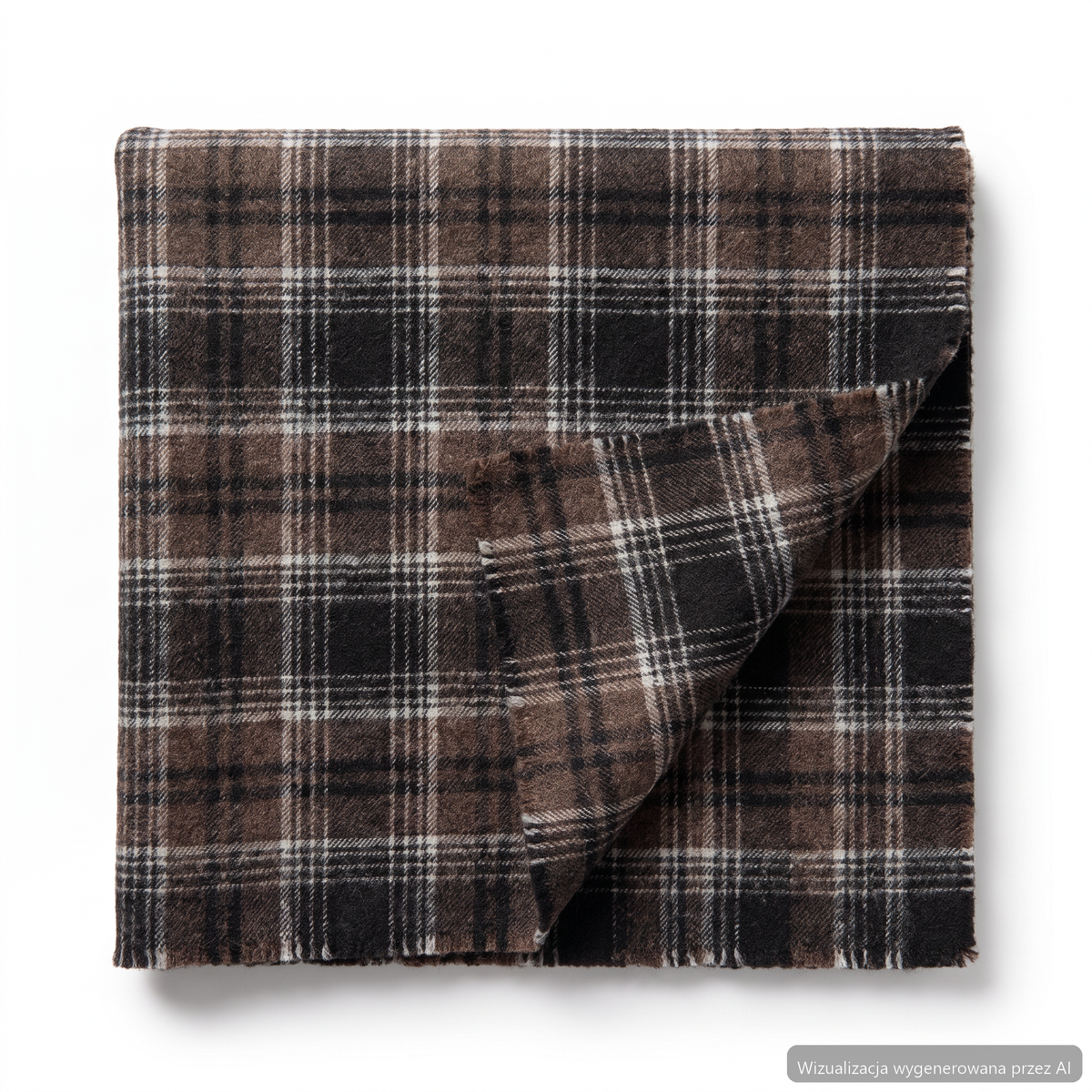 Brown check wool 450 g/lm — fabric swatch (AI visualisation)